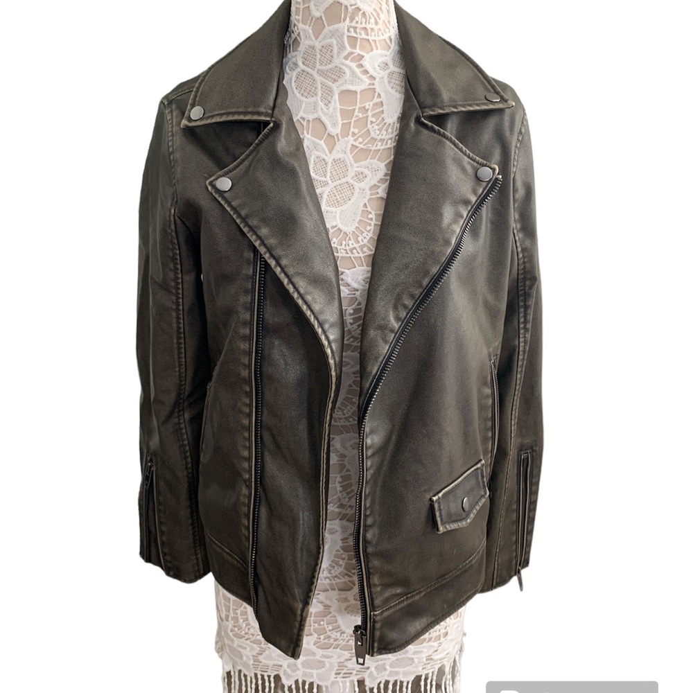 Nwt Zara Faux Leather Moto Jacket sz M